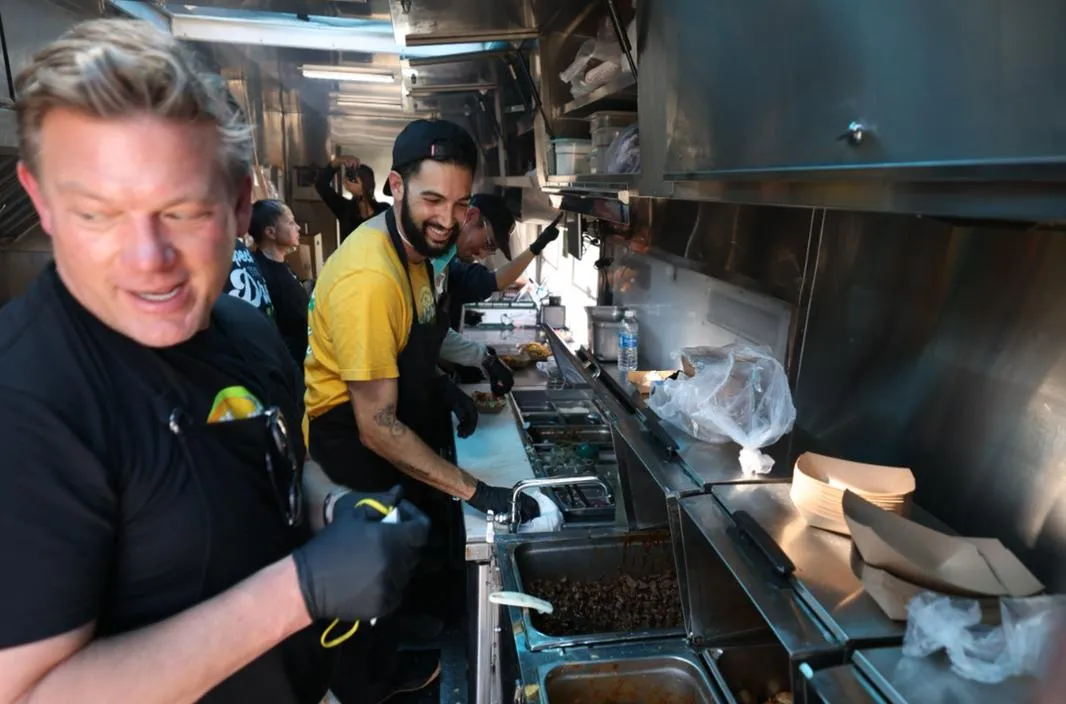An image of Daniel Shemtob and Tyler Florence preparing meals